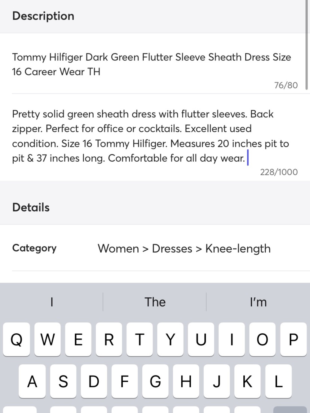 Tommy Hilfiger Green Fluttered Ruffle Sleeve Sheath Midi Dress Career Wear - Picture 9 of 9